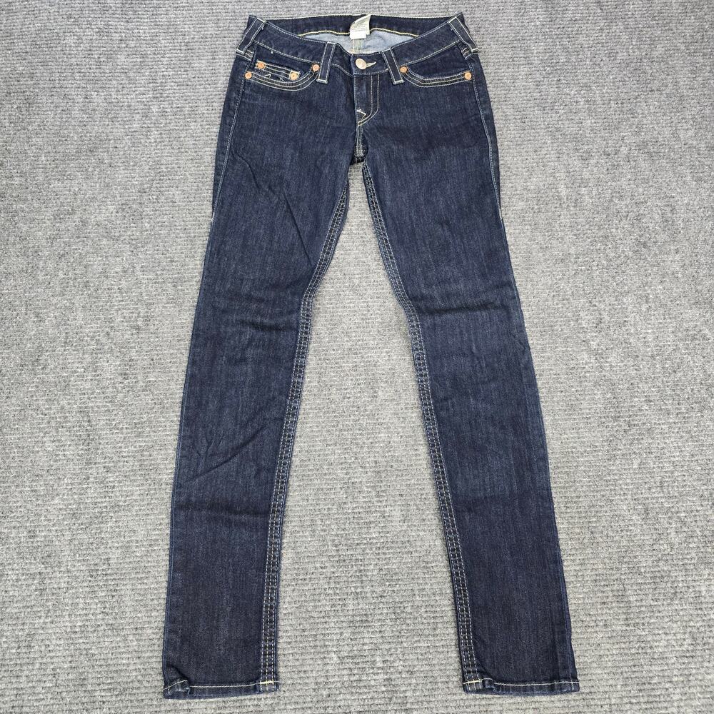 True Religion Jeans Womens 27 Skinny Dark Wash Horseshoe Made USA Stretch